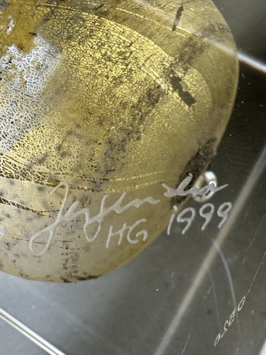Paperweight Art Glass Sculpture Gold Globe Paperweight Signed Torben Jorgensen - Picture 7 of 20