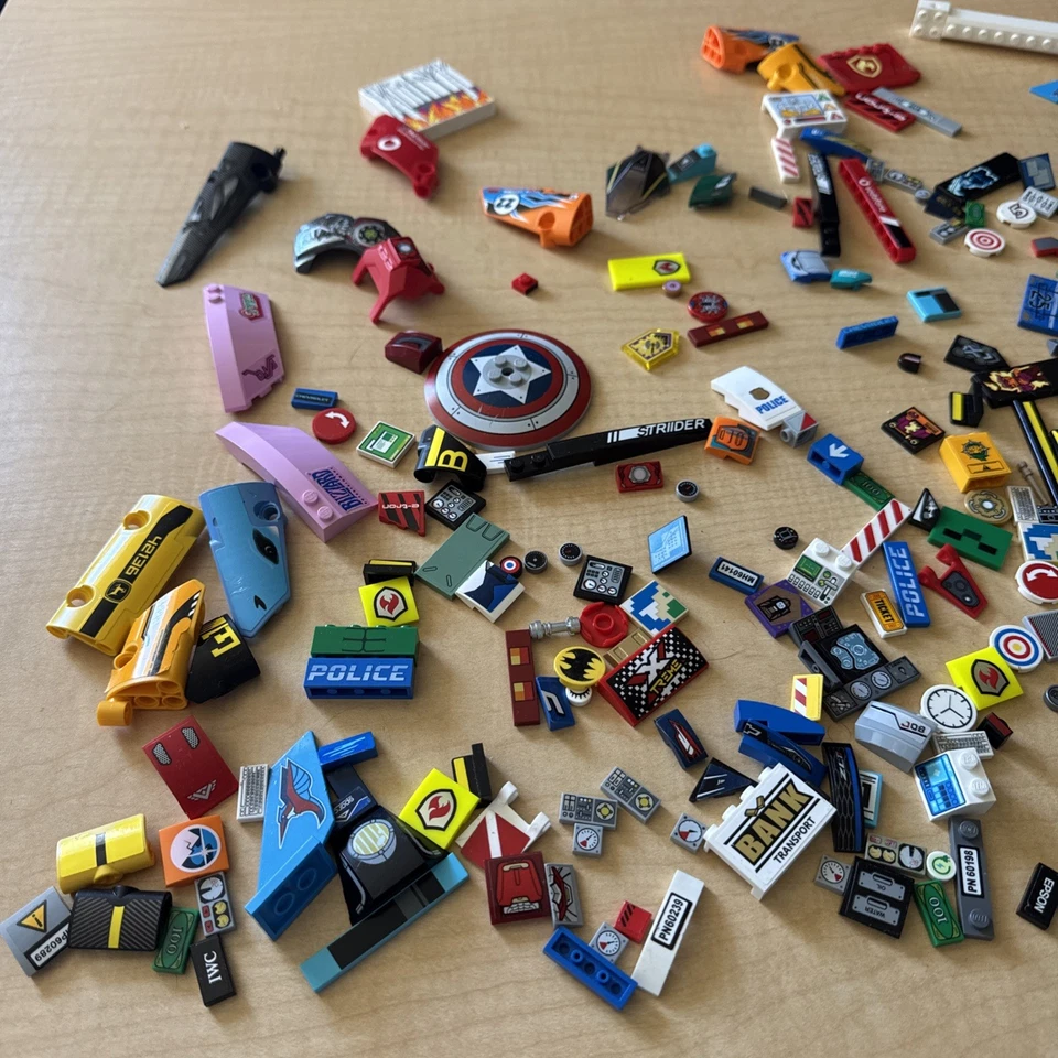 USED LEGO - Bulk Lot - 1 pound of Stickered Printed Decorated Parts Pieces - Image 4 of 4