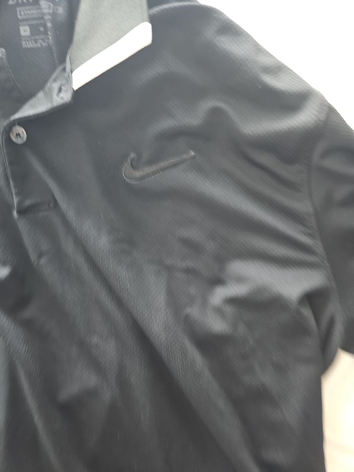 Nike Dri-FIT Standard Fit Black Polo Shirt - Men's Size M image 4