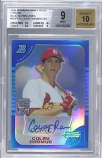 2005 Bowman Draft Chrome Blue Refractor 71/150 Colby Rasmus BGS 9 MINT Auto 0m8