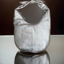 Autograph  Marks & Spencer Silver Tie Detail Leather Large Hobo Bag NEW Rrp £125
