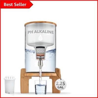 Alkalischer Glasfilterspender mit hohem pH-Wert - stilvolle & effektive Wasseraufbereitung