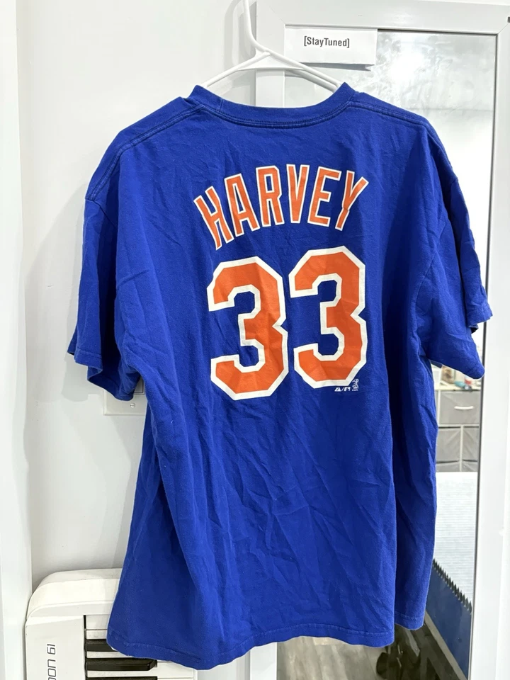 Auténtica camiseta de béisbol de los New York Mets #33 Matt Harvey auténtica MLB Foto 3 de 4