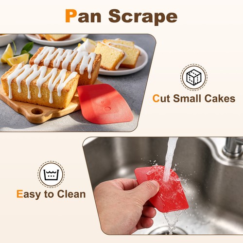 3 Pezzi Raschietto per Padelle Seghettato, 3x1.4Inch Plastica Scrubber da Cucina, Nero - Foto 4 di 6