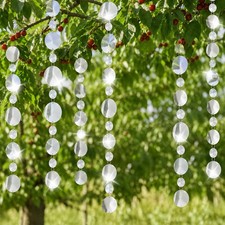 5 Pack Reflective Bird Scare Discs Set, 40 Inch Long Bird Scare Hanging Devic...