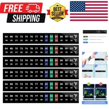 Versatile 6-Pack Aquarium Thermometer Stickers - Temperature Monitor Strips