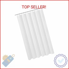 N Y HOME Extra Long Shower Curtain Liner Fabric 72 x 80 inches, Hotel Quality, W