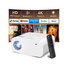 Projector, Mini Projector with WiFi and Bluetooth, Built-in Apps, Auto Focus ...