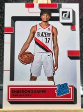 SHAEDON SHARPE RC 2022-23 Panini Donruss #208 RATED ROOKIE CARD Portland Blazers