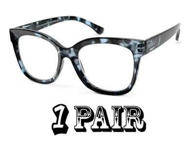 Women's Cat Eye Reading Glasses Blue Light Block Full Lens Slightly Curved Frame
