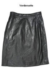 Gonna In Pelle Emanuel'S A Lunghezza Ginocchio/Nappa Nera-Grigia In Circa 36