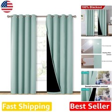 Luxury Aqua Blue 100 Blackout Curtains Thermal Insulated Grommet 52x84