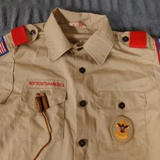 Vintage Boy Scouts of America Official Uniform Shirt Patches Size 16 USA Made