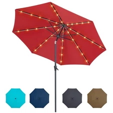 9ft Patio LED Umbrella with light | Solar Outdoor Umbrella | Market Table Par...