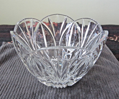 Block Wyndham Lead Crystal Clear Glass Tulip Shaped Bowl Signed Stunning