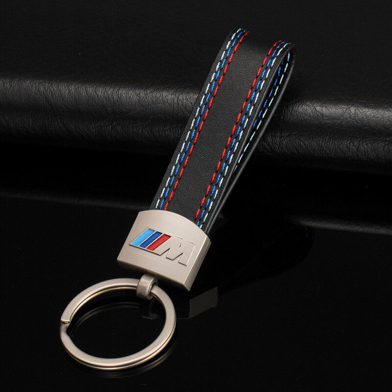 M Sport M3 Metal Keyring Keychain key chain pendant Faux Leather fit Audi VW BMW