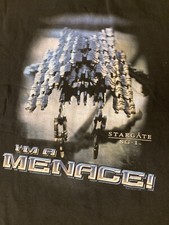 STARGATE SG-1 2011 TV SHOW I'M A MENACE T-SHIRT BLACK SIZE LARGE NWOT