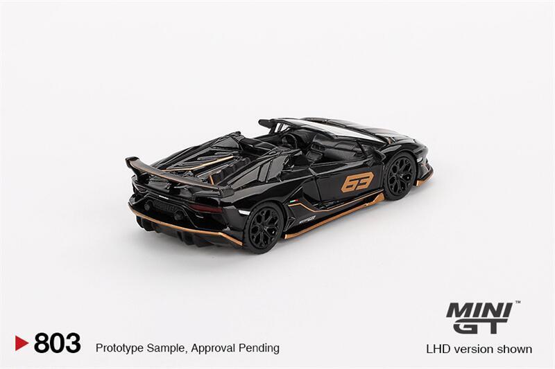 MINI GT 1:64 Aventador SVJ 63 Roadster Nero Aldebaran Model