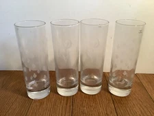 Set Of 4 COURVOISIER CV Logo Cordial Bar Drink Glass Made in FRANCE 6”