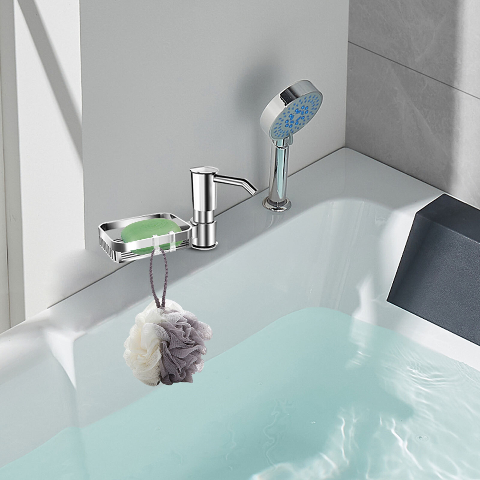 Sink Soap Dispenser Kitchen ABS Liquid Pump Tube with Sponge Holder