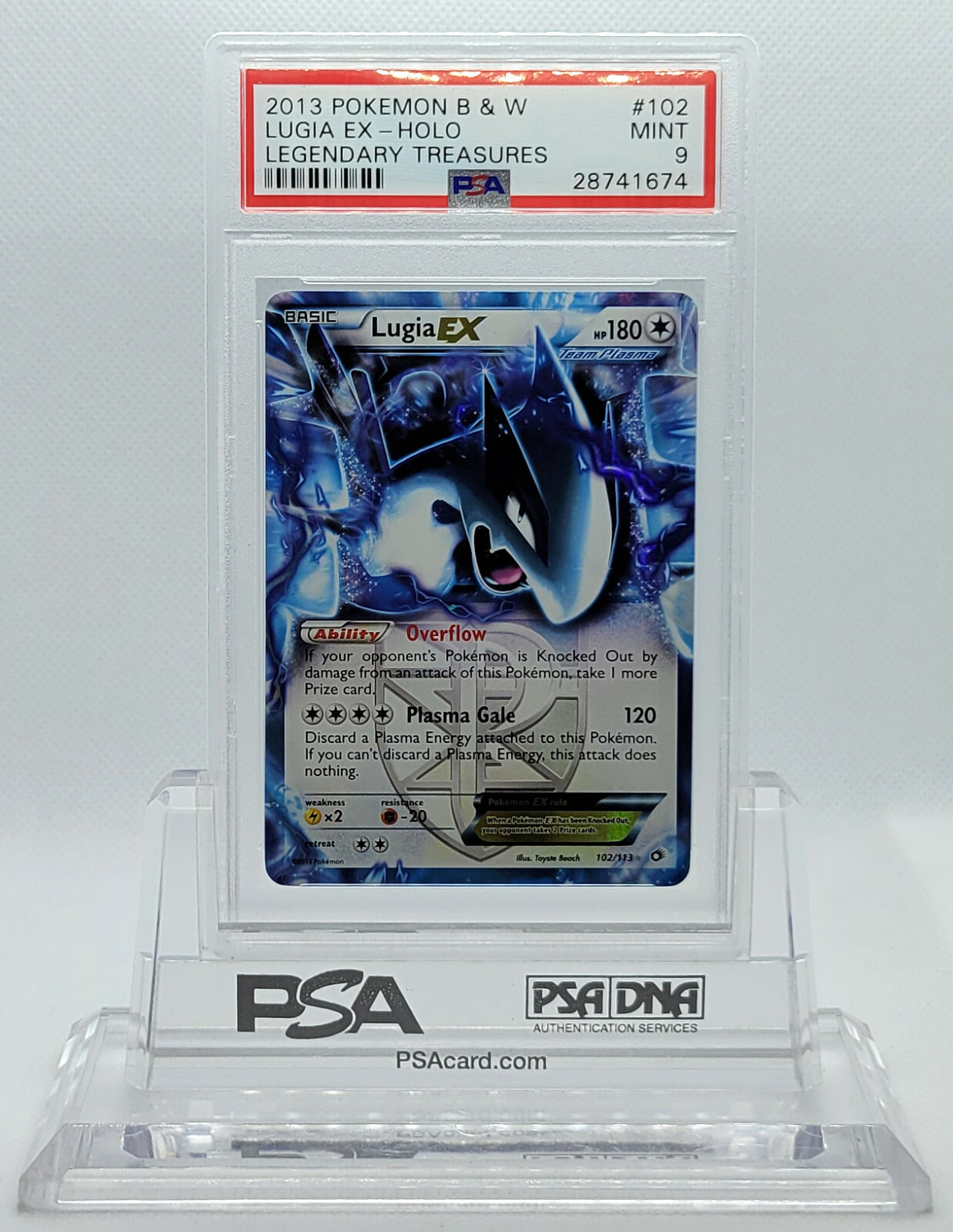 POKEMON LEGENDARY TREASURES LUGIA EX #102 HOLO FOIL CARD PSA 9 MINT #28741674