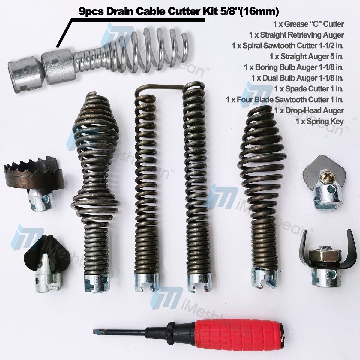 Auger Bits-10pc Fits Ridgid K-375 K-380 K-400 K-50 Drain Auger Bits-10pc Fits Ridgid K-375 K-380 K-400 K-50 Drain