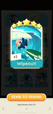 Monopoly GO Sticker - Wipeout 5  Star Sticker Set 17