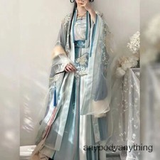 Embroidery Hanfu Dress Women Luxury SongDynasty Costume Anime Cosplay Green Pink