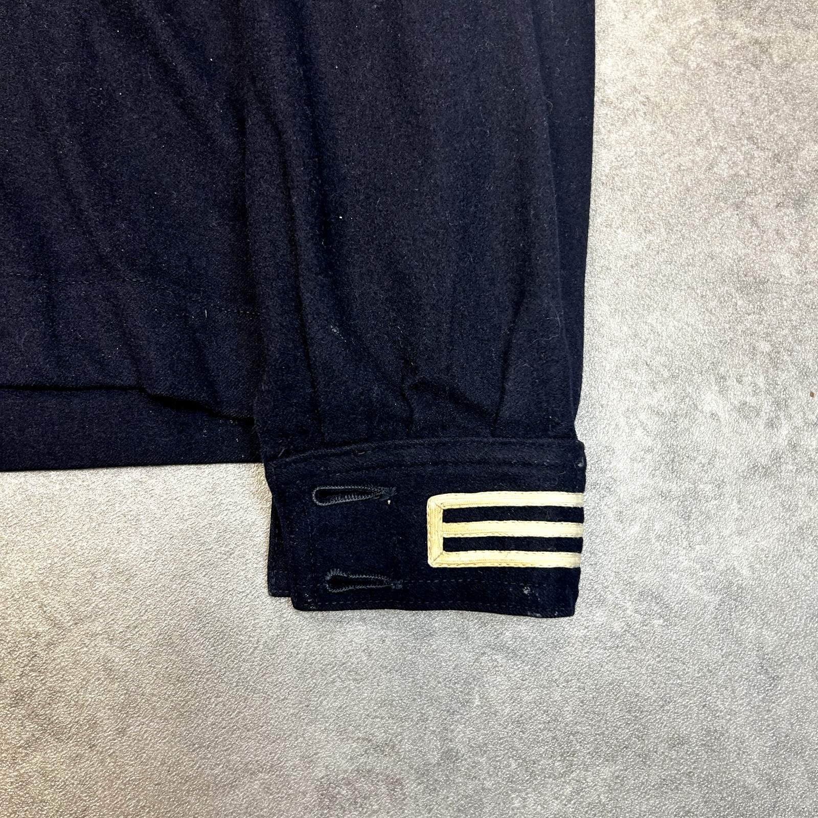 US NAVY Wool Military Jacket Mens Small 1st Class Sailors Seaman Jumper, Navy image 6