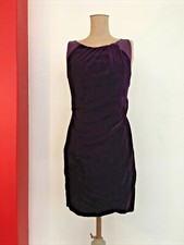 Karen Millen Dress 8-10 XS-S PURPLE VELVET & Satin Cocktail Party Evening Formal