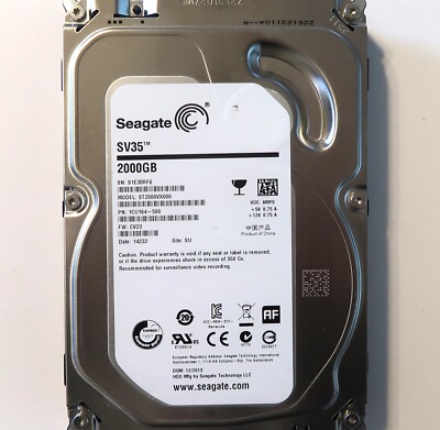 内蔵型ハードディスクドライブ seagate ST2000VX000-1CV164 HDD 2TB SV35 Seagate ST2000VX000 1CU164-500 CV23 SU (S1E3) 2TB 3.5