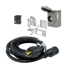 30 Amp Generator Hook-up Kit for Square D Homeline 200/225A Panel, 15/25 Ft Cord
