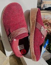New EARTH  ORIGINS Women's Felt Cork Aurora Janet Clog Slipper, sz.6 - merlot