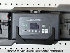 Green Holder For HTRC P3648 Charger For Wall Mount, Pegboard, Or Ryobi Link Golf