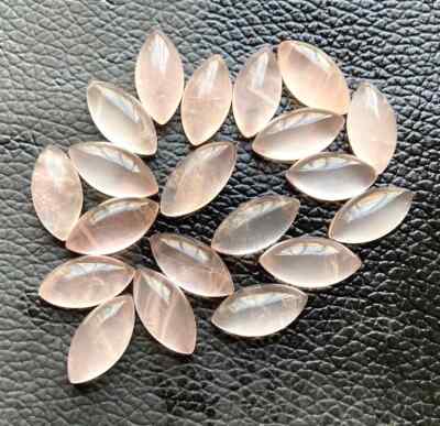 [WHOLESALE] NATURAL ROSE QUARTZ CABOCHON MARQUISE SHAPE LOOSE GEMSTONE
