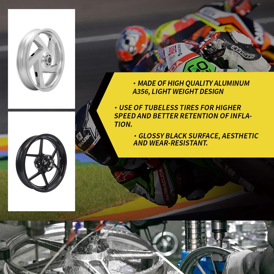 17" 3.5" Front Wheel Rim for Kawasaki Ninja 1000 Z750 Z1000 ZX10R 2004 2005 - Изображение 3 из 4