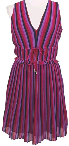 Ramy Brook Mckenzie Smocked Waist Mini Sleeveless Striped Dress PASCO Size 2 - Afbeelding 1 van 4