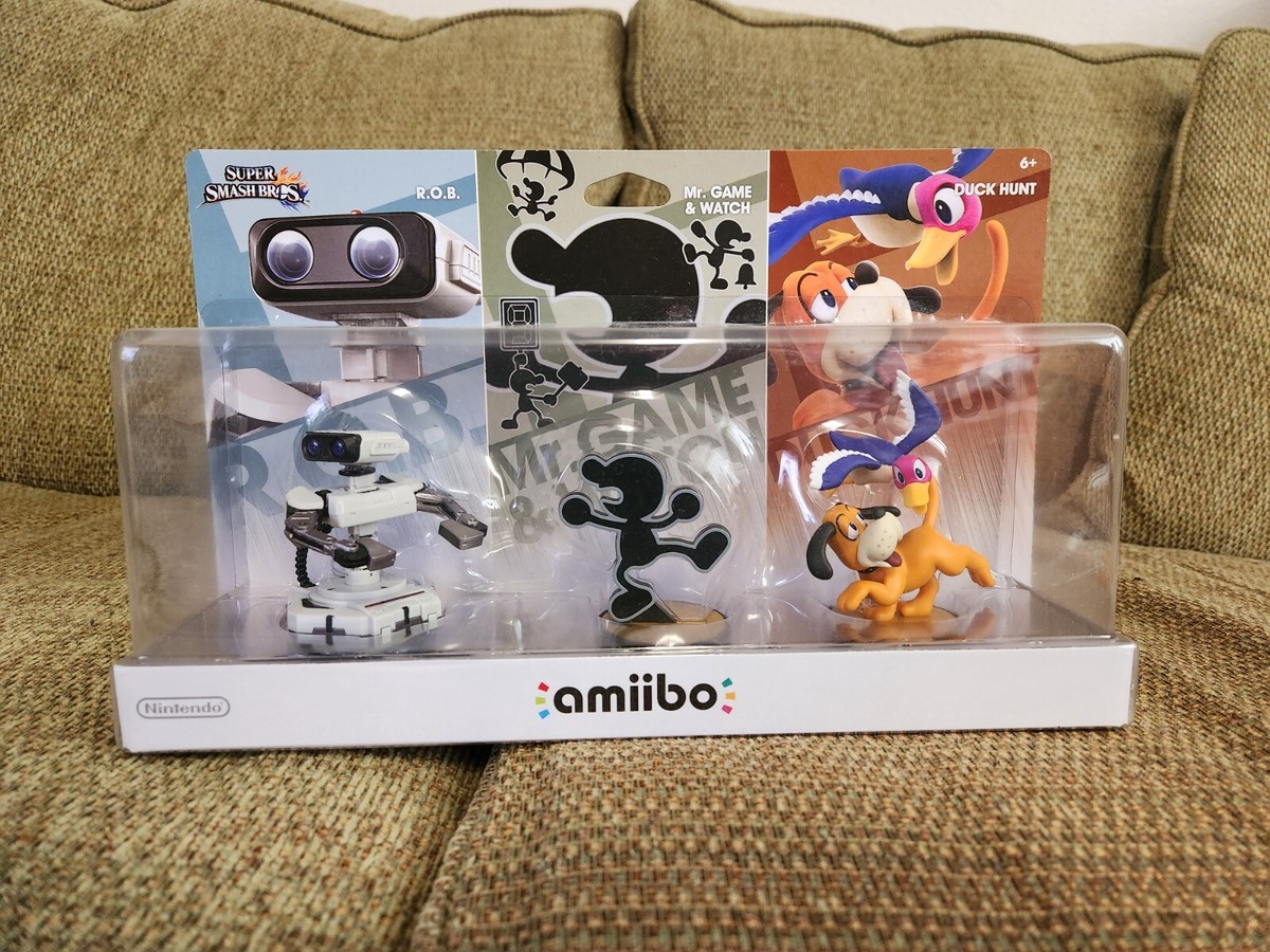 Nintendo Amiibo ROB Game Watch Duck Hunt Retro 3pk Smash Bros  SEALED NEW