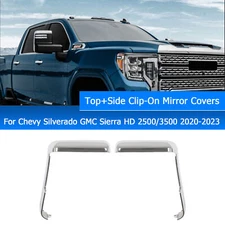 Chrome Top&Side Mirror Covers For 20-23 Chevy Silverado GMC Sierra 2500 HD NEW