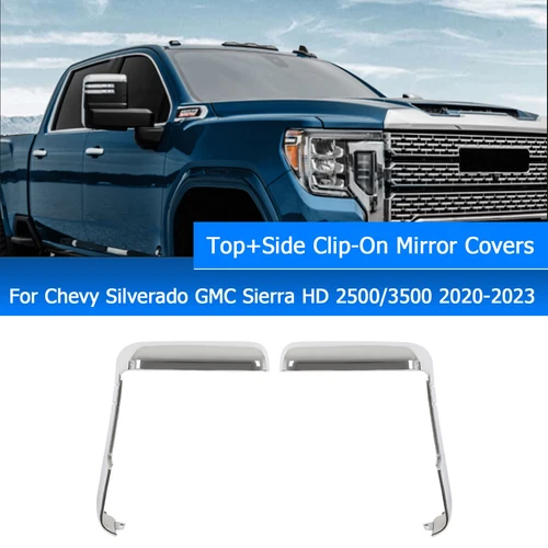Chrome Top&Side Mirror Covers For 20-23 Chevy Silverado GMC Sierra 2500 HD 6.6L