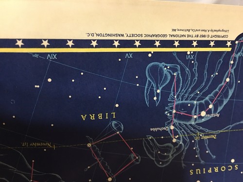 A Map of The Heavens, National Geographic, Folded Poster/Chart Horoscope 1957 - Picture 13 of 15