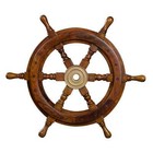 Dekoratives Steuerrad aus Holz mit Messingnabe  S-XXL Nautik Optik Schiffsrad