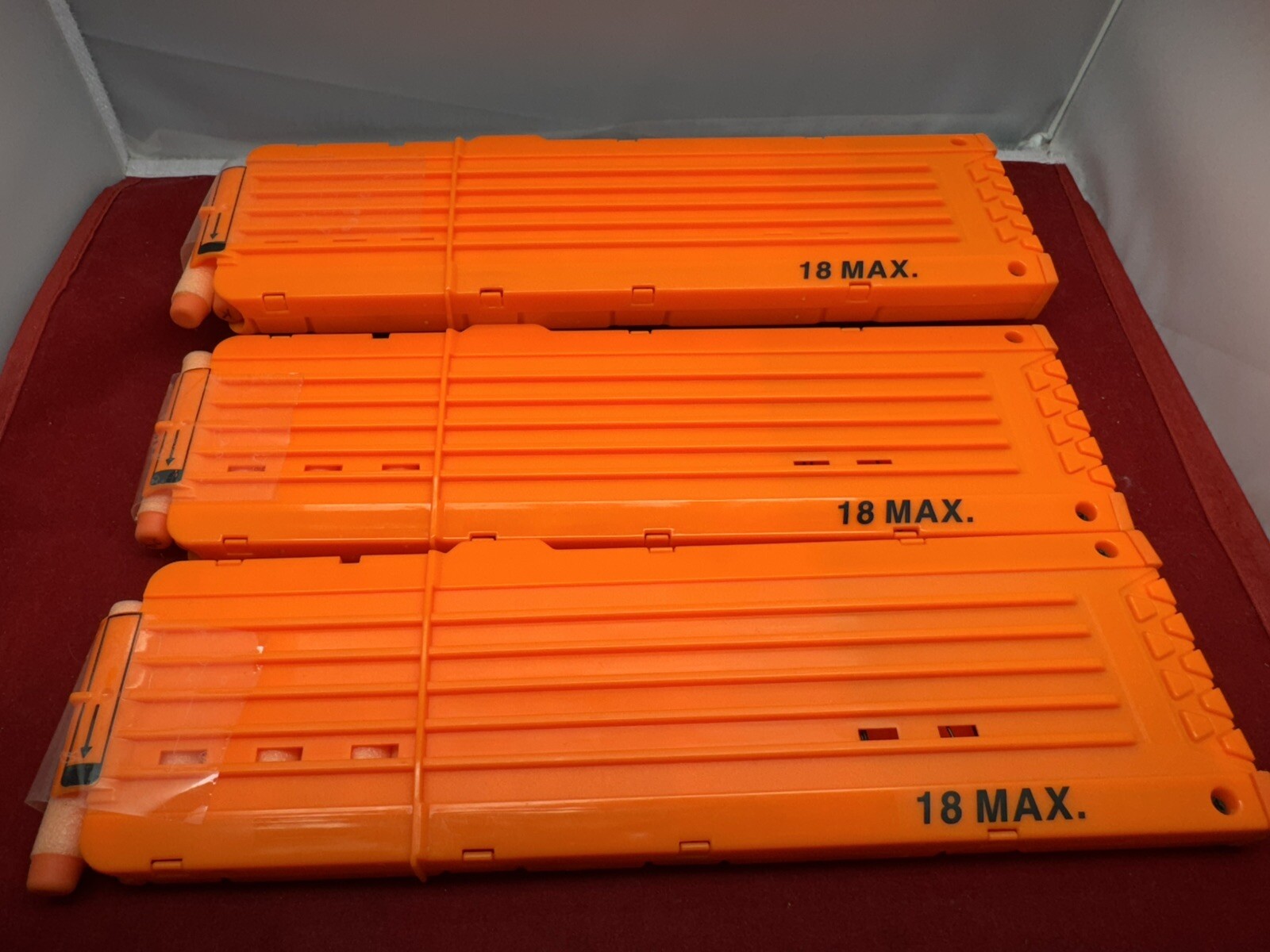 Lot/Nerf N-Strike Elite 18 Max Round Dart Gun Full Ammo Clip Magazine Orange