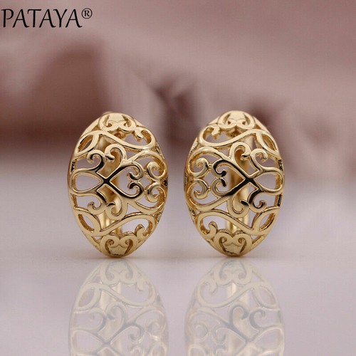 18K Plated Women Swiss Round Huggie Hoop Sleeper Filled Royal Earrings - Picture 7 of 16