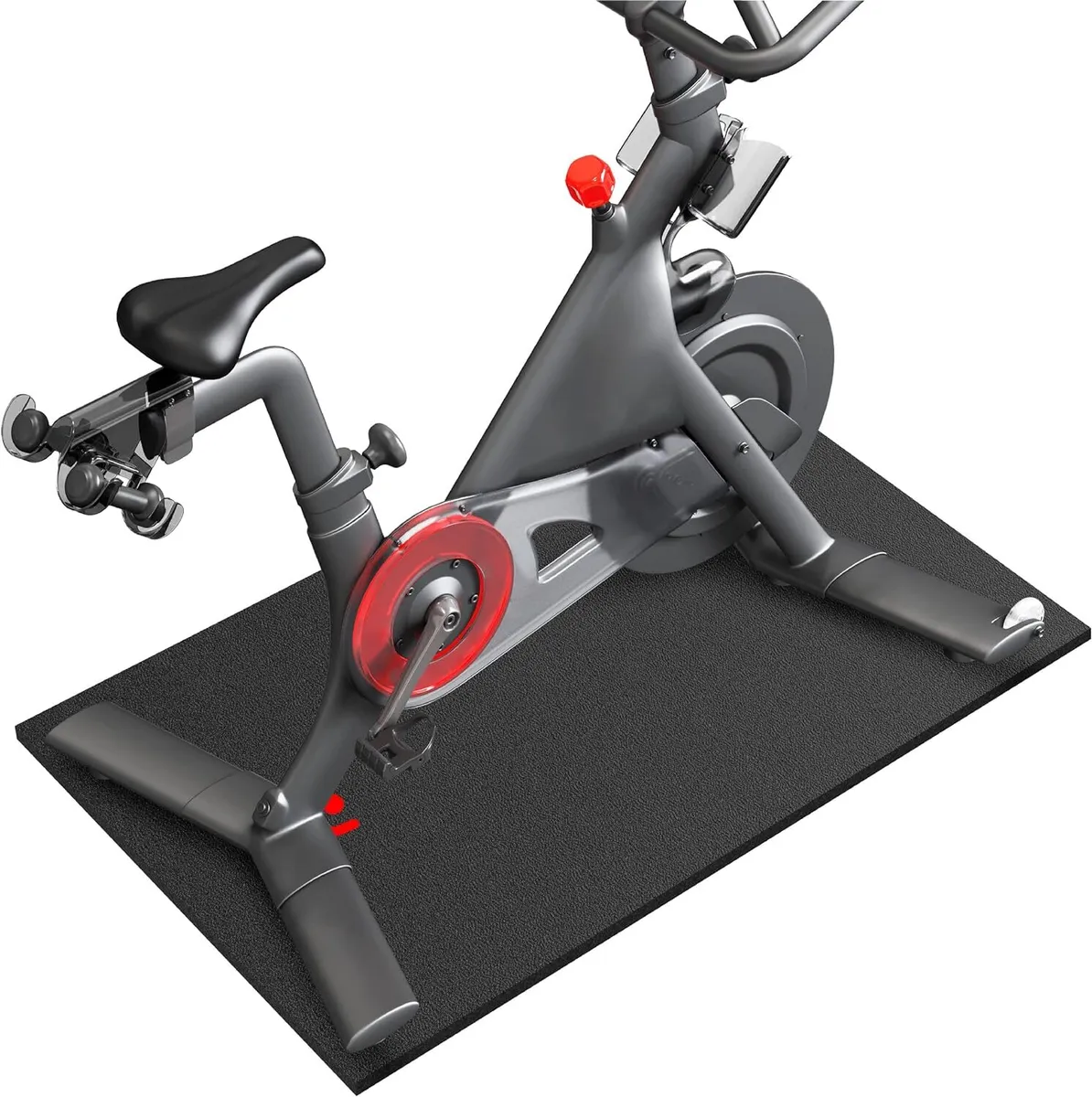 Crostice Bike Trainer Mat Compatible with Peloton 24x48 inch, Black&Red