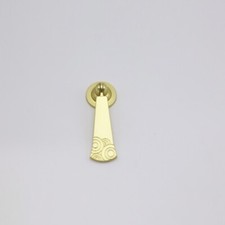 2X Chinese Style Single Hole Brass Door Handle Cabinet Drawer Pull Hardware Gold