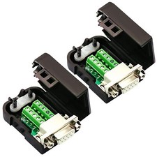 DB9 Solderless Connector  2PCS DB9 Female Breakout Connector 9-pin Port Termin...