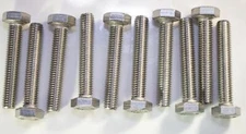 M8 x 1.25 x 50mm 18-8 Stainless Steel Hex Head Bolts (Qty 10)