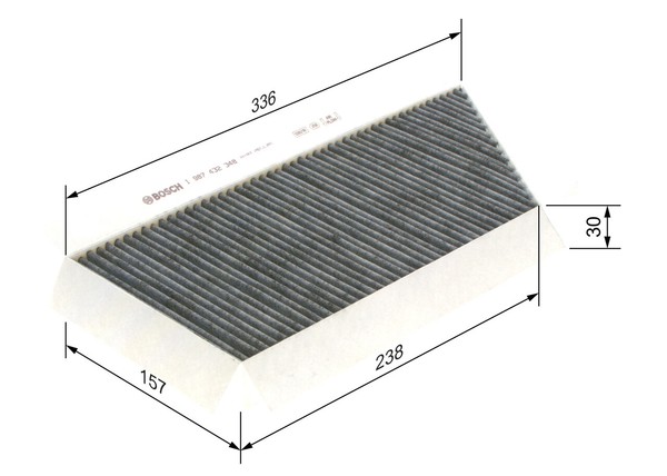 Bosch Innenraumfilter Aktivkohle 31X336X157 Mm FüR Peugeot 1 987 432 348-image