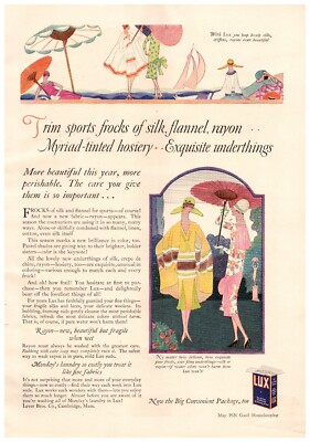 1926 Lux Soap Vintage Print Ad Trim Sports Frocks Silks Exquisite Underthings